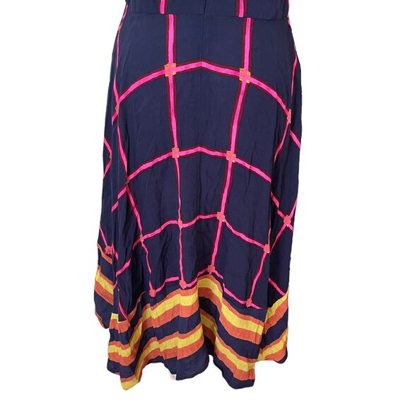 HD in Paris 2 Midi Dress Striped Pane A-Line Blue Flowy Anthropologie - Picture 7 of 11